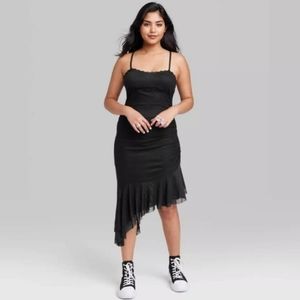 Wild Fable Ruffle Hem Mesh Dress